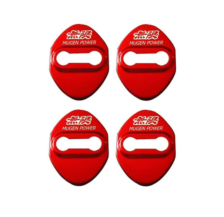4-piece red car door lock front latch cover for Toyota Mugen