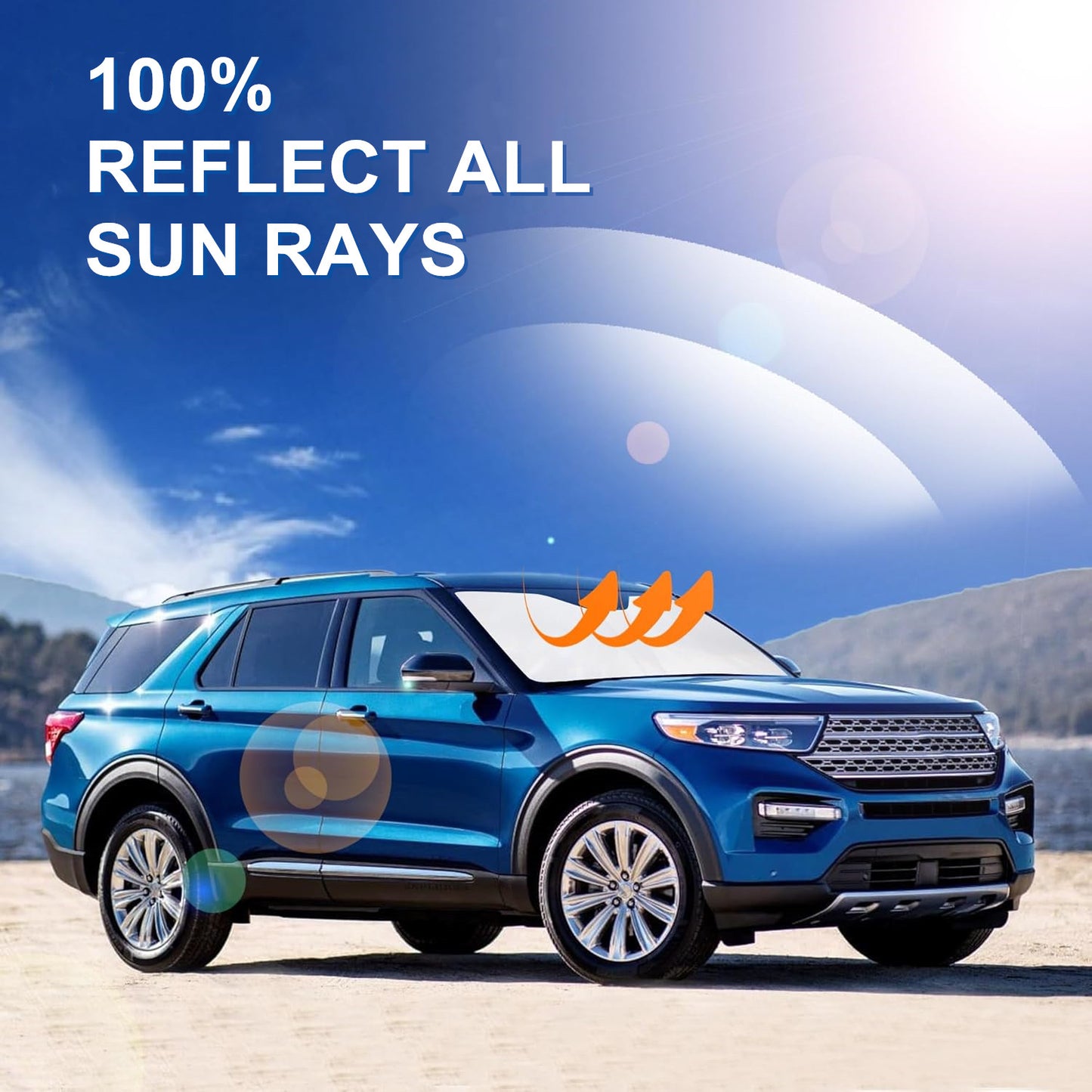 For 2020-2025 for Ford Explorer Car Front Windshield Sun Shade Reflective UVs Cover