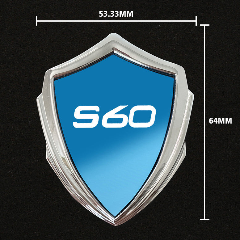 Carbon-plated side fender and window badge stickers for Volvo S80 cars.