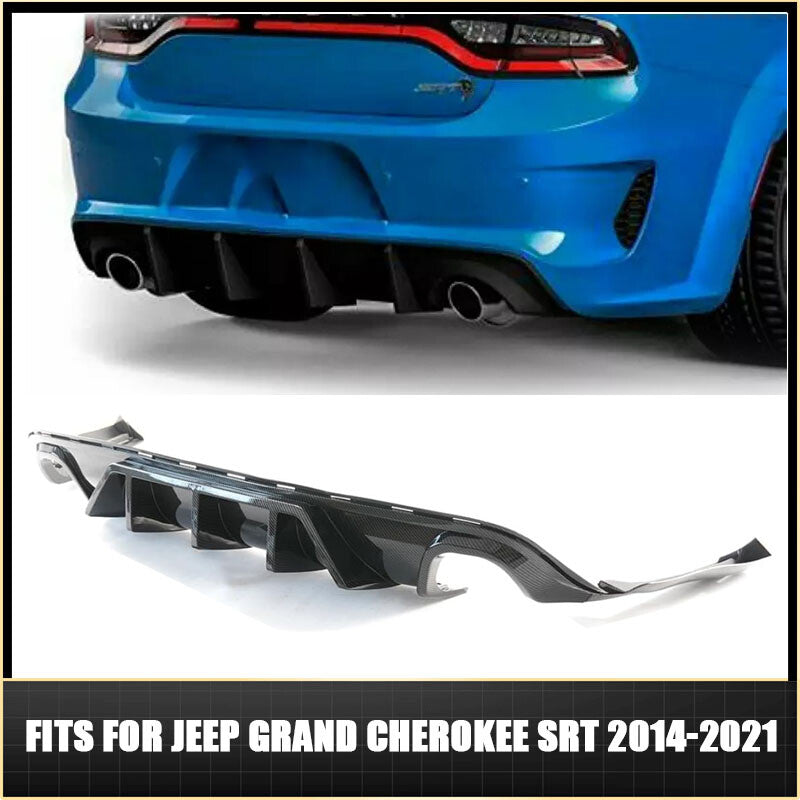 for Jeep Grand Cherokee SRT 14-21 V1 Carbon Style Shark Fin Rear Bumper Diffuser