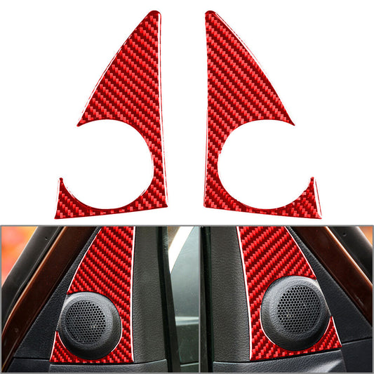 2¢ª A-S?ulen-Lautsprecher-Verkleidung f¨¹r for Toyota Tundra 2014-2021 Kohlefaser-Rot