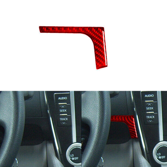 Red Steering Wheel Right lgnition key Trim Carbon Fiber for Toyota for Camry 2012-14