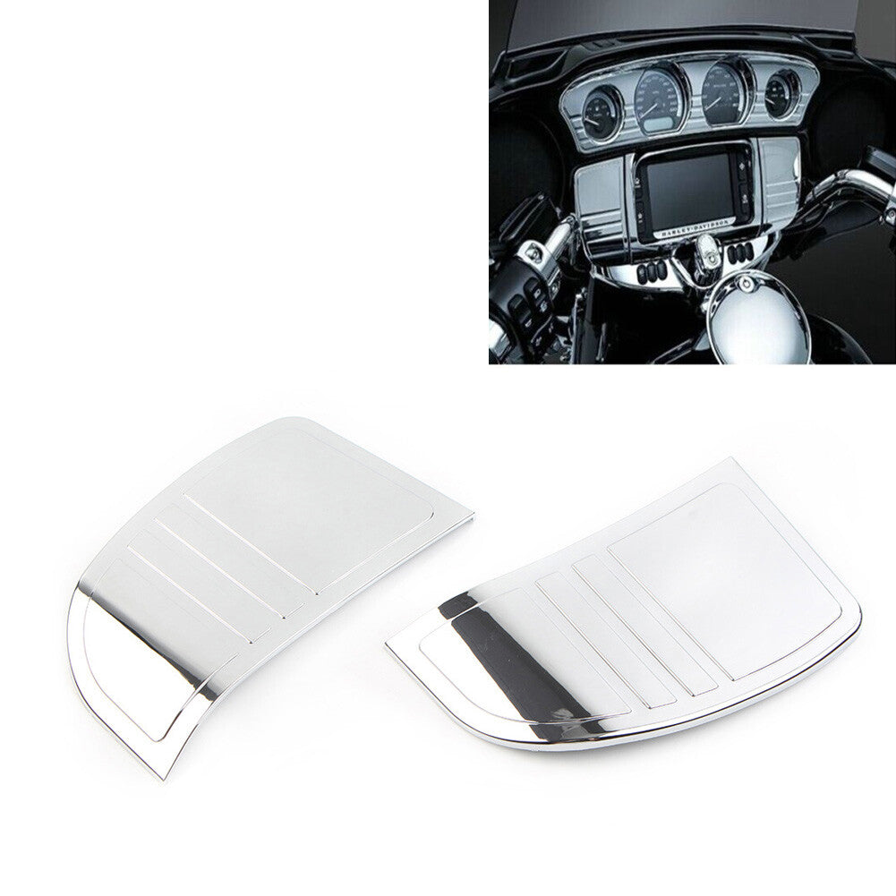 Tri Line Stereo Trim Cover for Harley Touring 14-22 Street Electra Glide Silver