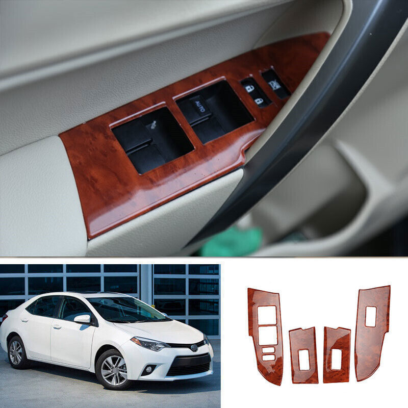 for Toyota for Corolla 14-2019 Peach Wood Grain Window Lift Lock Switch Panel Trims