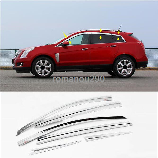 for Cadillac SRX 2010-16 Chrome Window Wind Visors Sun Rain Guard Vent Deflector