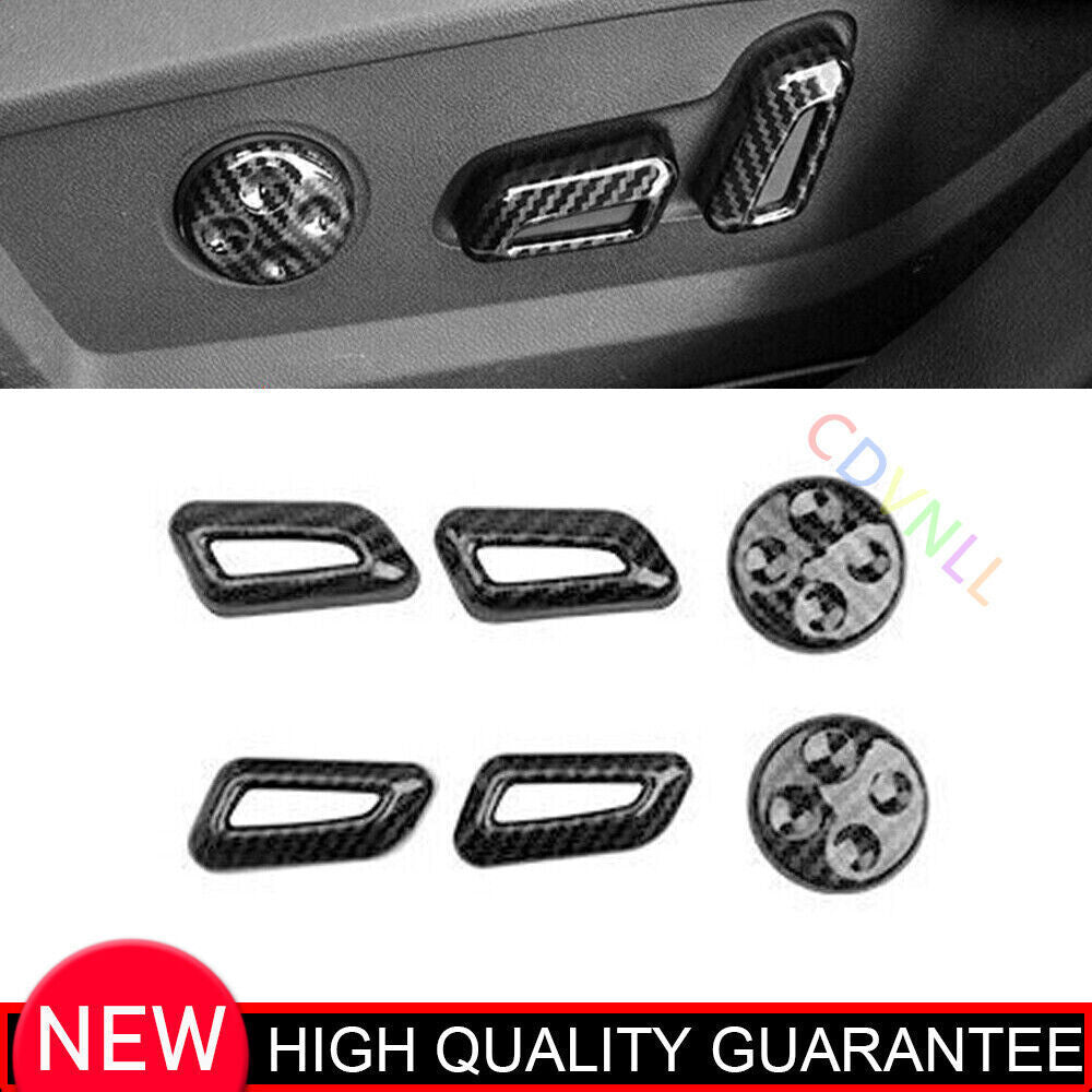 for Audi A4 A5 2017-2024 ABS Carbon Fiber for Seat Adjust Button Frame Cover Trim 6P