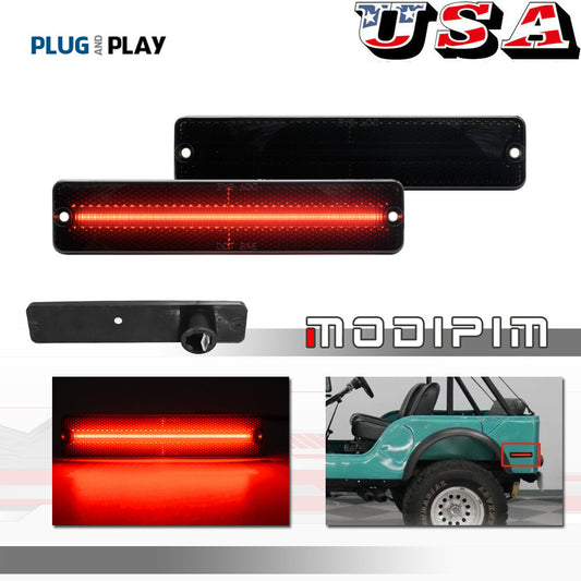 Two rear corner red LED side marker lights for Jeep Cherokee CJ5/6/7 J10/20 pickups.