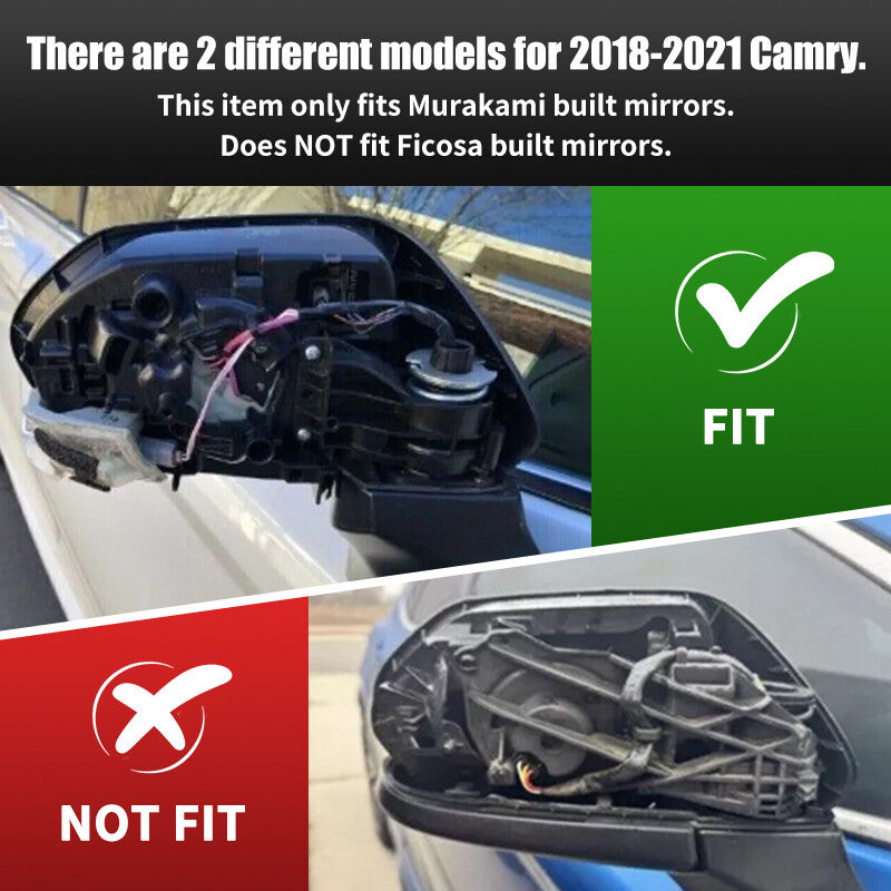 Right Passenger Side Door Wing Mirror Cover Cap Black for Toyota for CAMRY 2018-2023