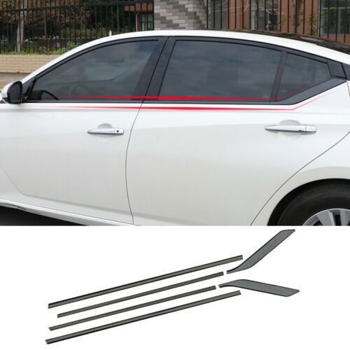 6P for Nissan Altima 2019-2022 Black S.Steel Side Window Bottom Strips Cover Kit