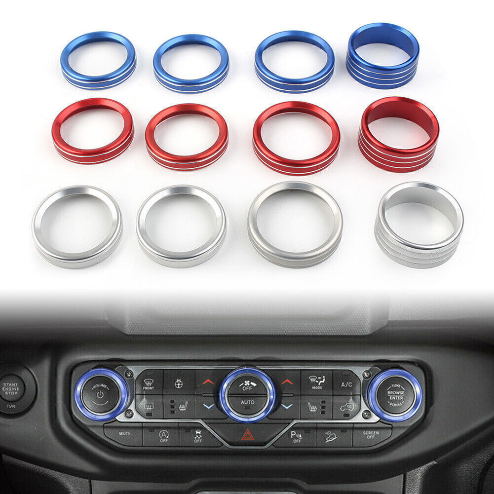 For 18-2020 for Jeep for Wrangler JL 4x Air Conditioner Switch Knob Ring Cover Trim