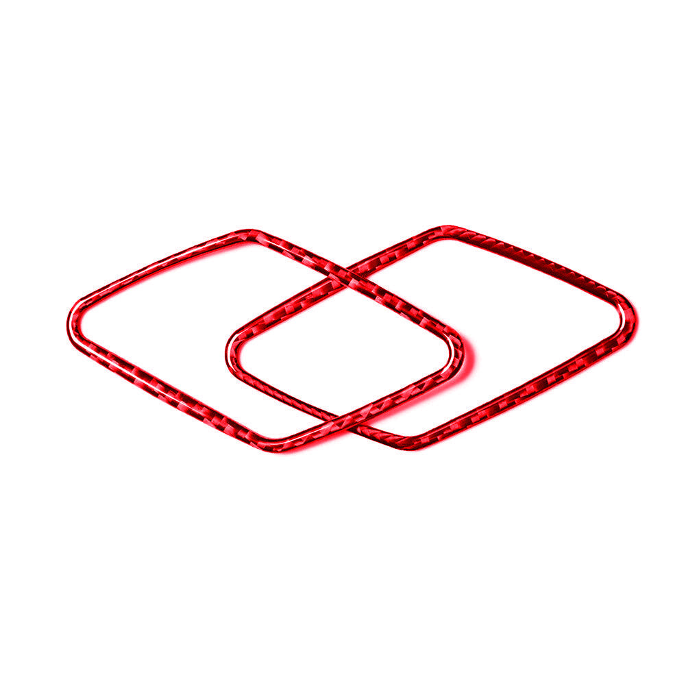 Red Carbon Fiber Door Speaker LoudSpeaker Trim Cover for VW for Golf 7 MK7 2014-19