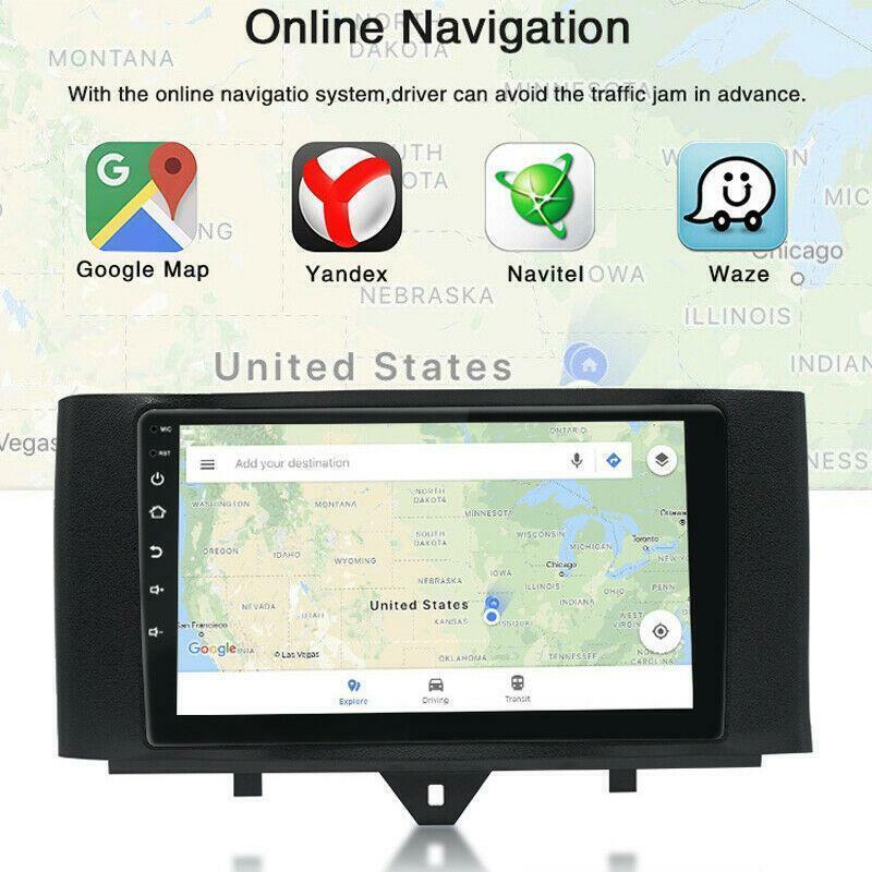 Stereo 9inch Android 9.1 Car Radio GPS Navigation fit for Smart Fortwo 2011-2015