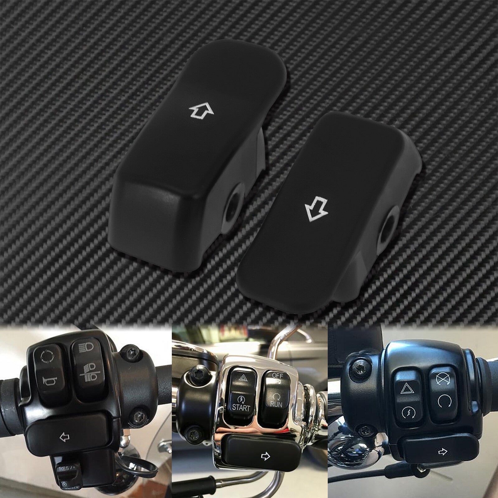 1Pair Motorcycle Black Turn Signal Extension Caps Fit for Harley XL Softail Dyna