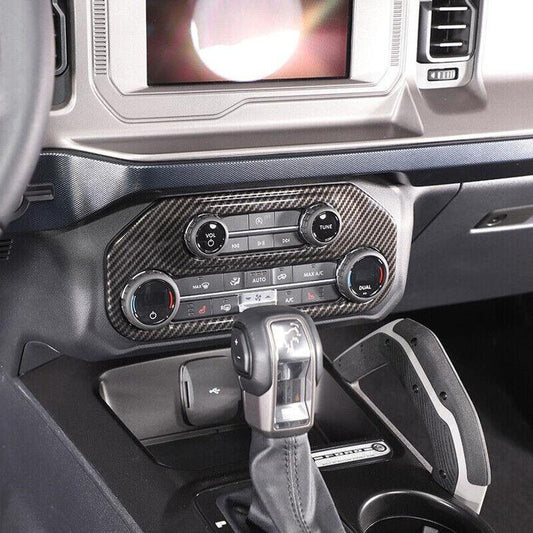 for Ford Bronco 2021-23 Carbon Fiber Central Control A/C Panel Trim Accessories
