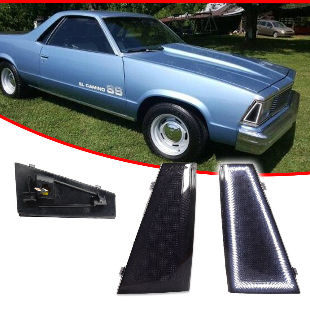 For 80-81 for Chevrolet El Camino and Malibu, smoke-white front side marker lights are required.