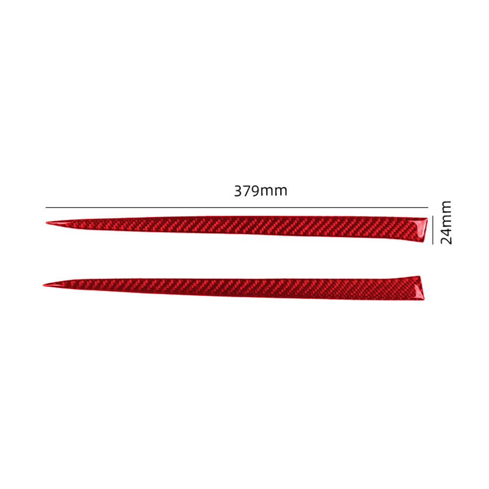 2x Red Carbon Fiber Front Face Bumper Cover Trim for Toyota Supra A90 2019-2022