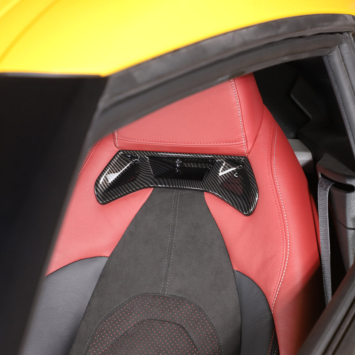 4 Carbon fiber ABS door safety lock switch frame decoration suitable for Hummer H2 2003-07