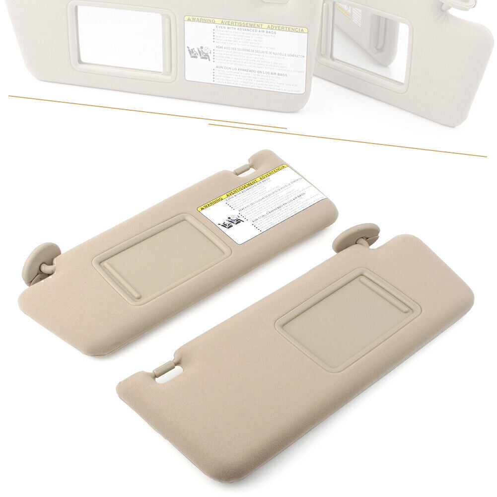 2X Beige Car Sun Visor W/O Light Left Right For 2005-2015 11 10 for Toyota Tacoma