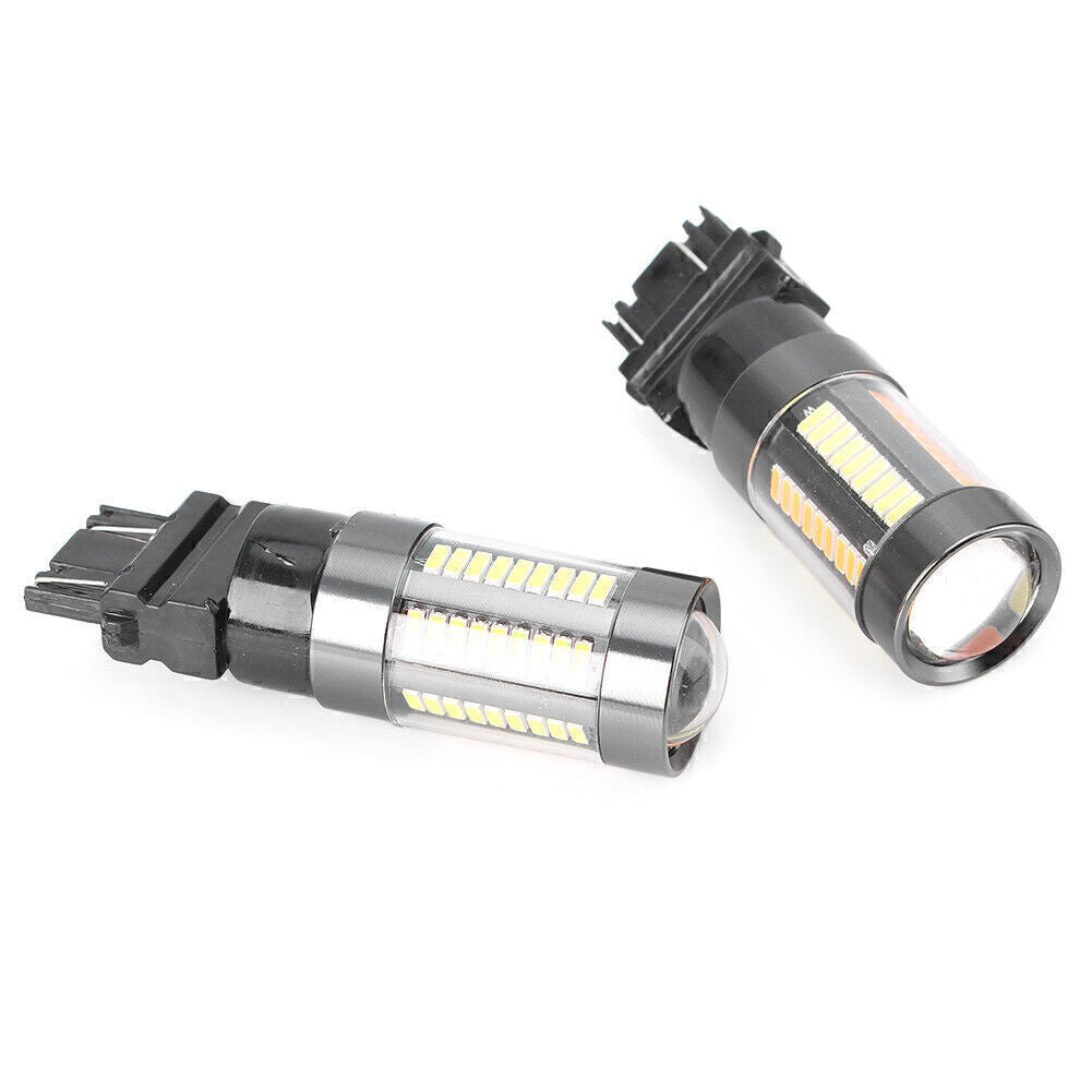 2X T25 3157 Dual-Color Switchback 66 SMD 4014 Bulbs Turn Signal light 12V