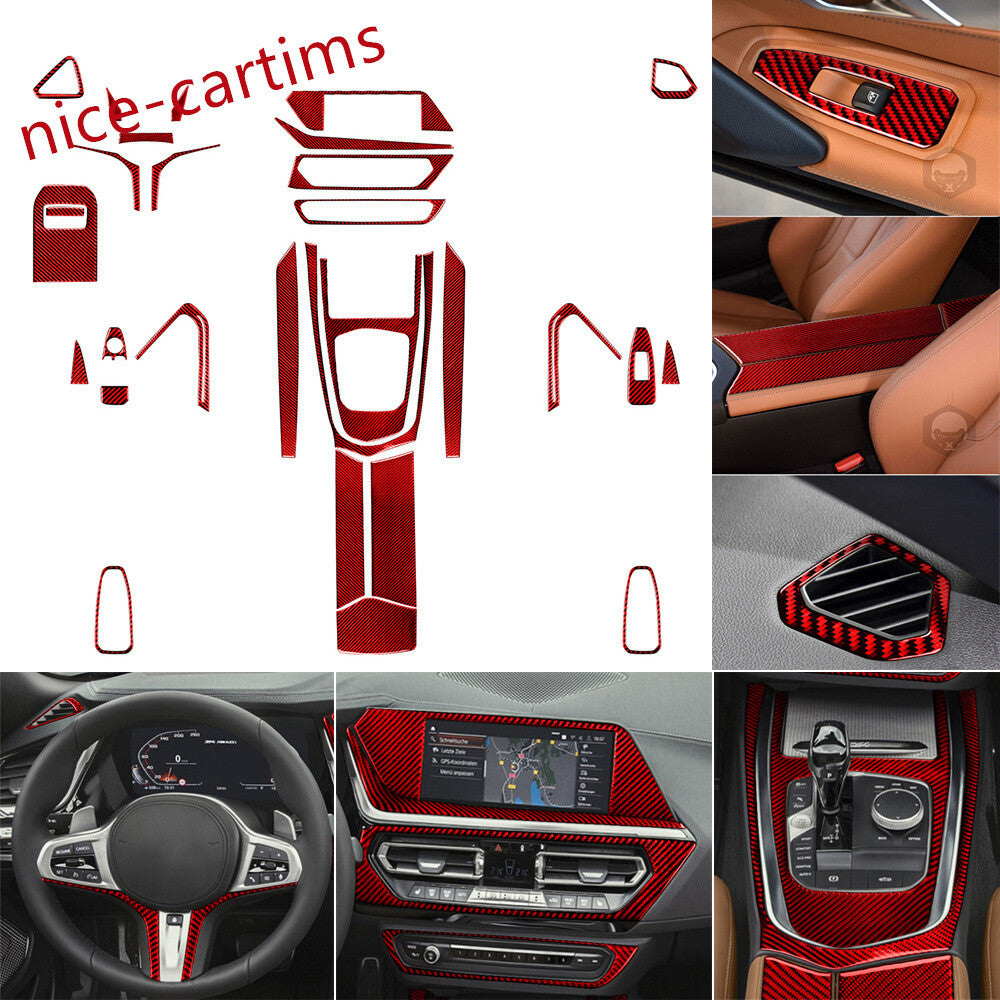29¡ÁRed Carbon Fiber Interior Full Set Decorative Trim Kit for BMW Z4 G29 2019-22