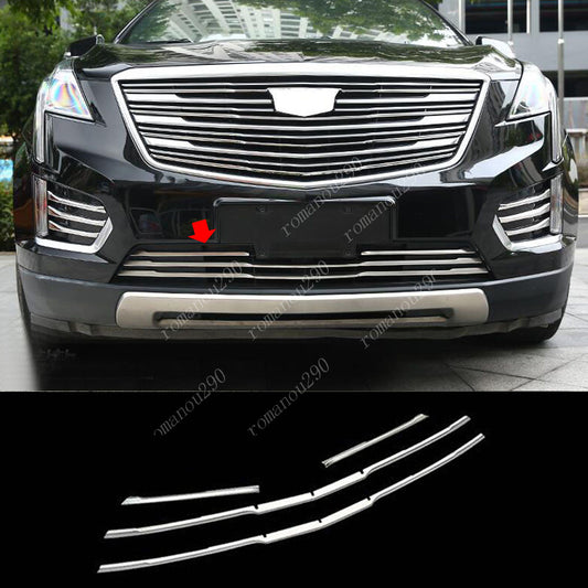 4x for Cadillac XT5 2017-2019 Steel Chrome Front Bumper Grill Molding Strip Trim