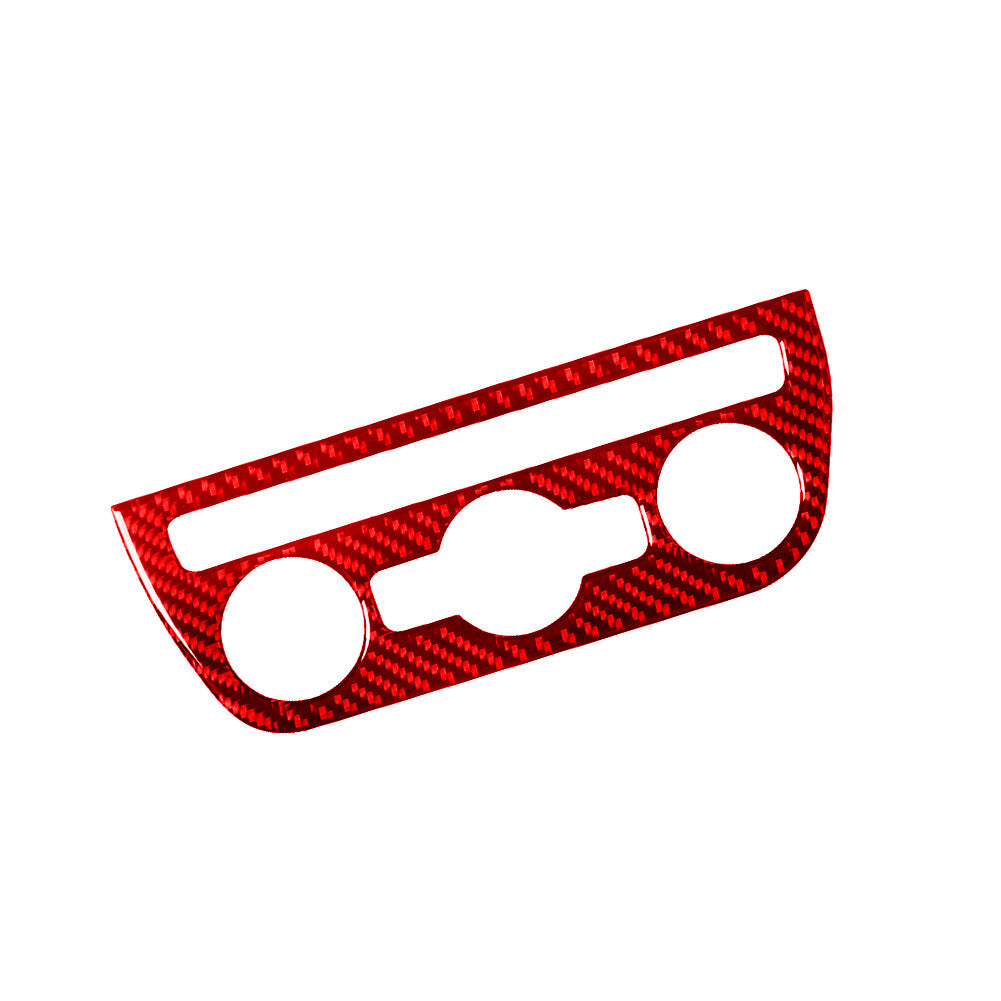 Red Carbon Fiber Climate A/C Control Cover Trim for Volkswagen for Tiguan 2013-2017