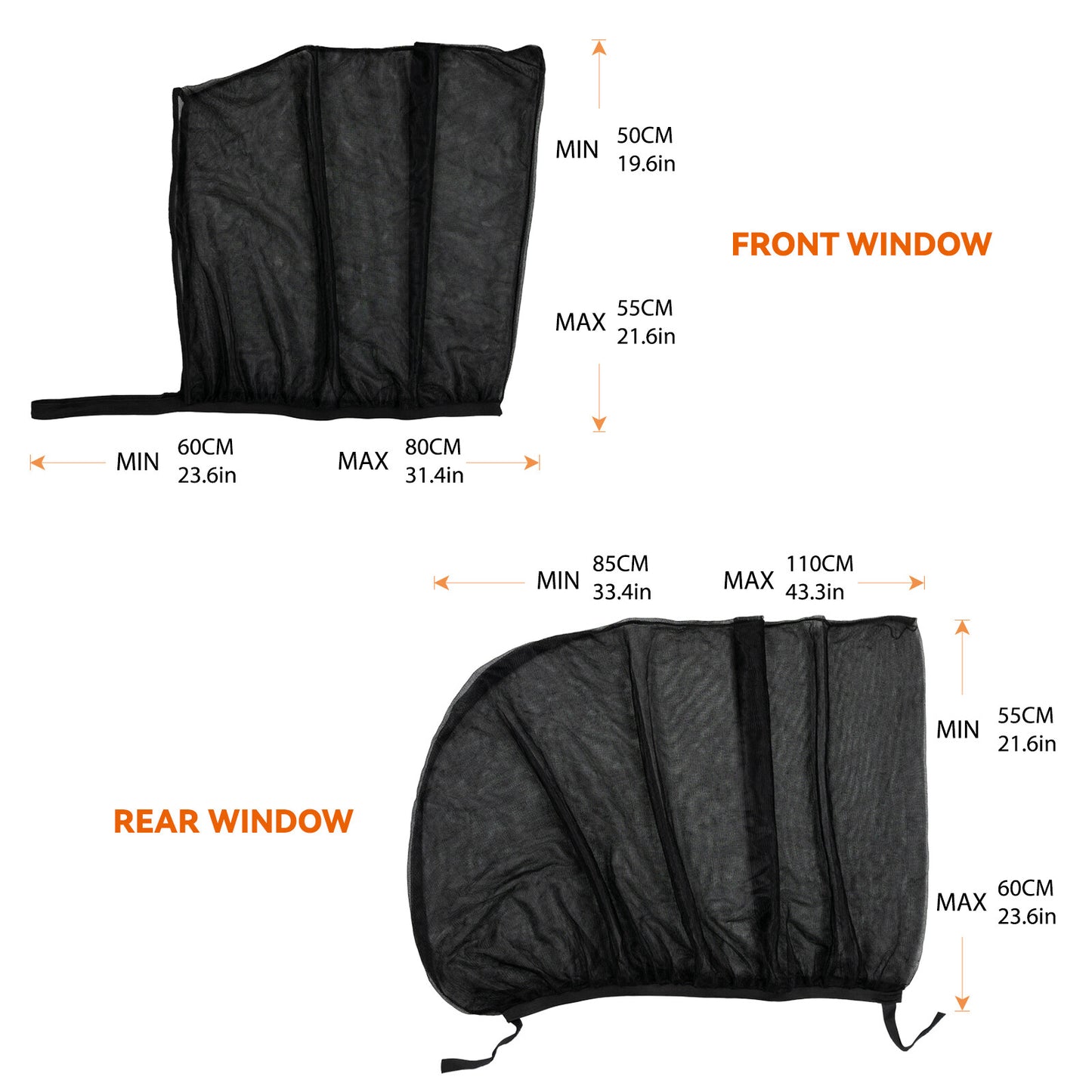 4pcs Car Side Front Rear Window Sun Shade Cover Visor Mesh Shield UV Protection