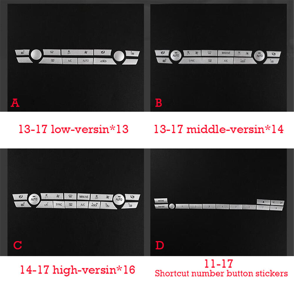 16¡ÁAlloy Silver Air Condition Button AC Switch Trim for BMW 5 Series F10 2014-17