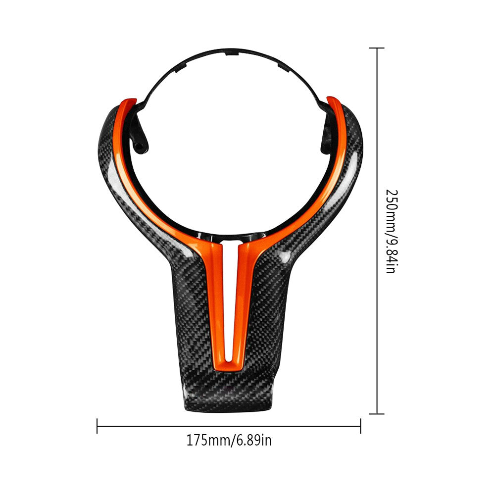 Orange Carbon Fiber Steering Wheel Interior Trim Fits For M series M2 F87 16-18