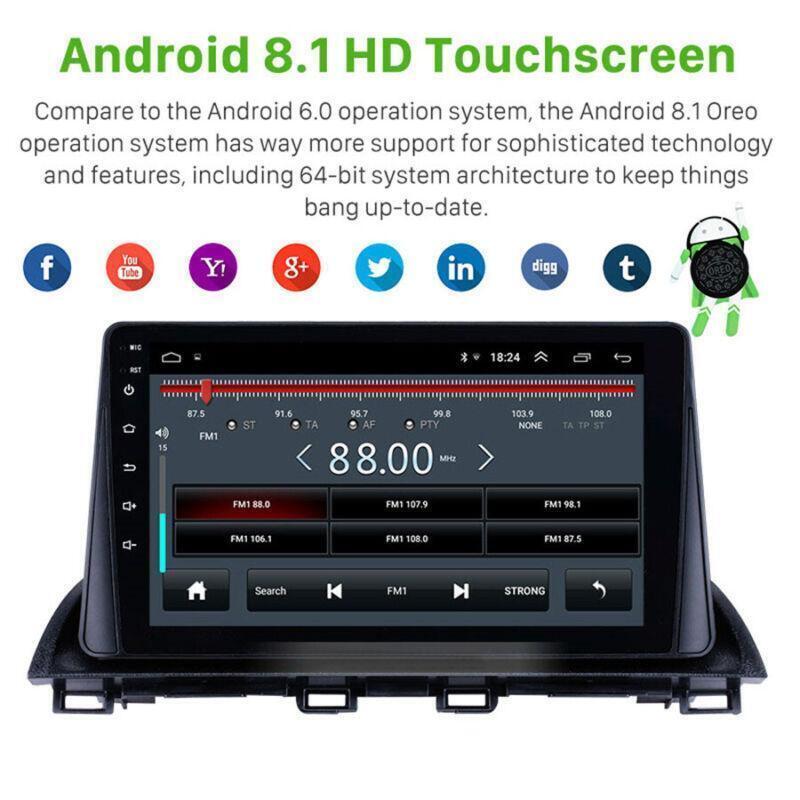 Car Stereo Bluetooth Double Din 9 Inch Touch Screen MP5 Player for Mazda 3 Axela