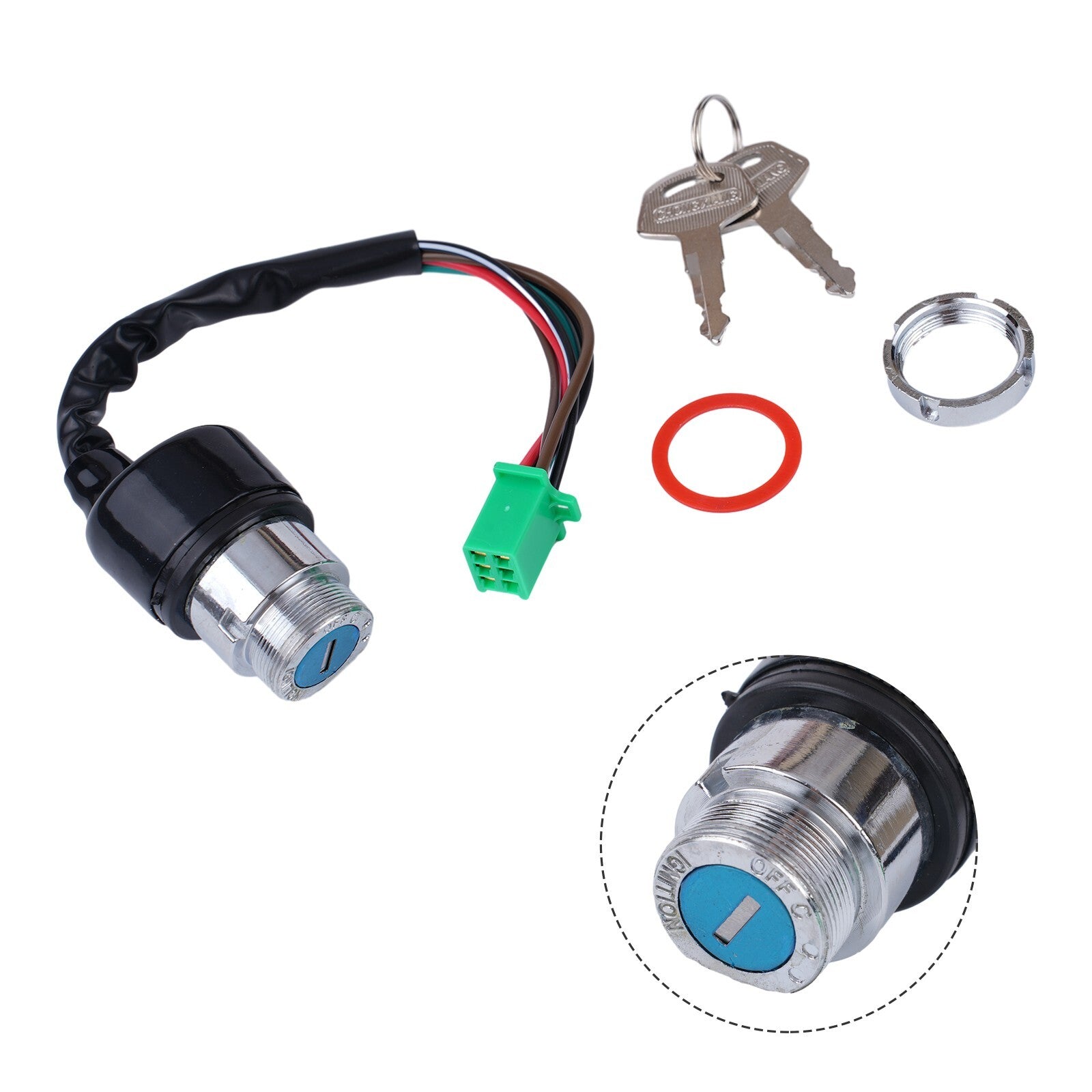 6 Wire Motorcycle Ignition Key Switch 2 Keys Set 50CC 90CC 110CC 125cc