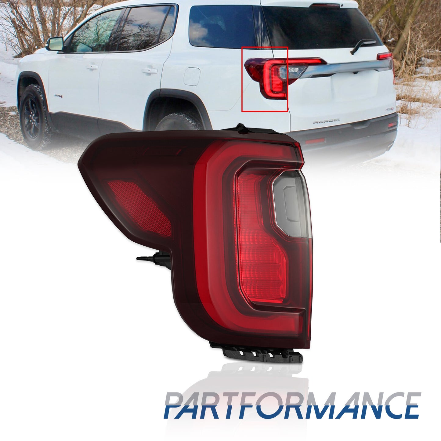 Suitable for 2020-2023 for GMC Acadia AT4 with black trim LED taillights, brake lights, and driver side.