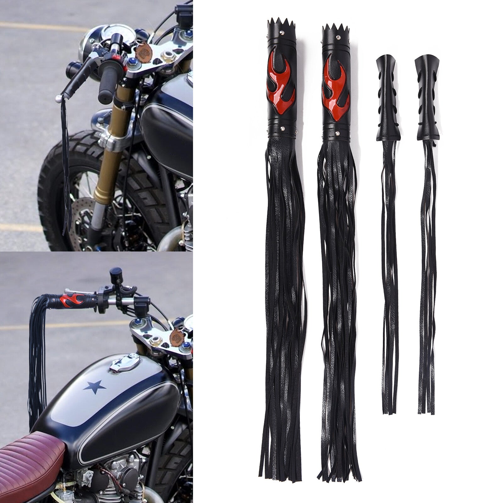 Motorcycle Tassel Fringe Handlebar Hand Grip Covers Universal Fits Most Bikes