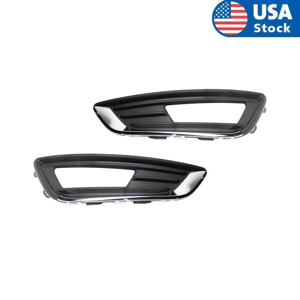 Pair Front Bumper Fog Light Lamp Cover Bezel for Ford Focus 2015-2017 Left+Right
