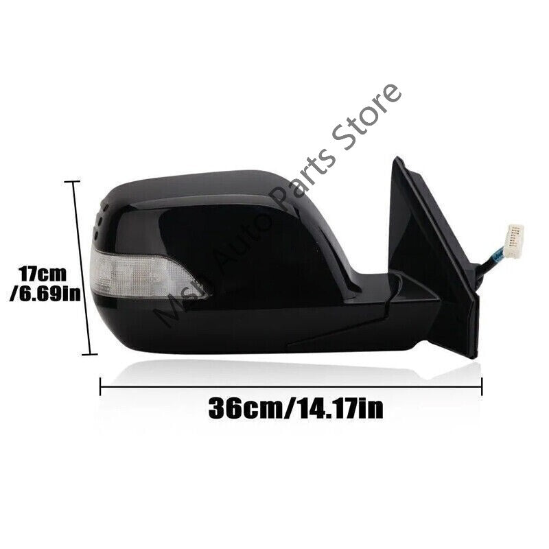 2Pcs for HONDA CRV 2007-2011 Door Side Mirror W/ Signal Light Heated 9PIN Black