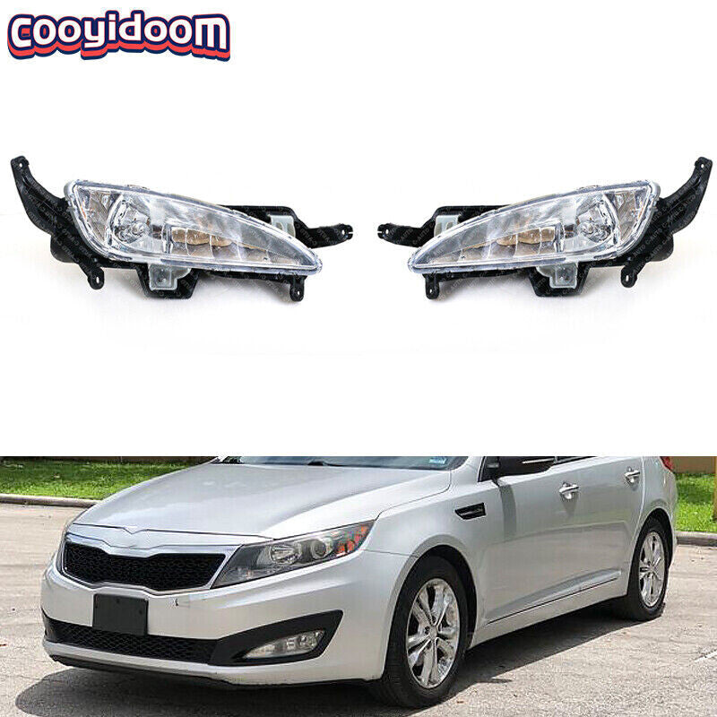 Suitable for Kia Optima 2011 - 2013, front bumper daytime running lights (DRL) and fog lights (pair).