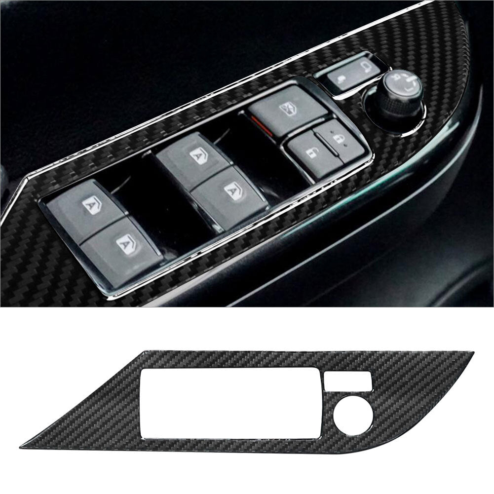 Carbon Fiber Interior Driver Side Door Control Cover Trim for Toyota Hilux