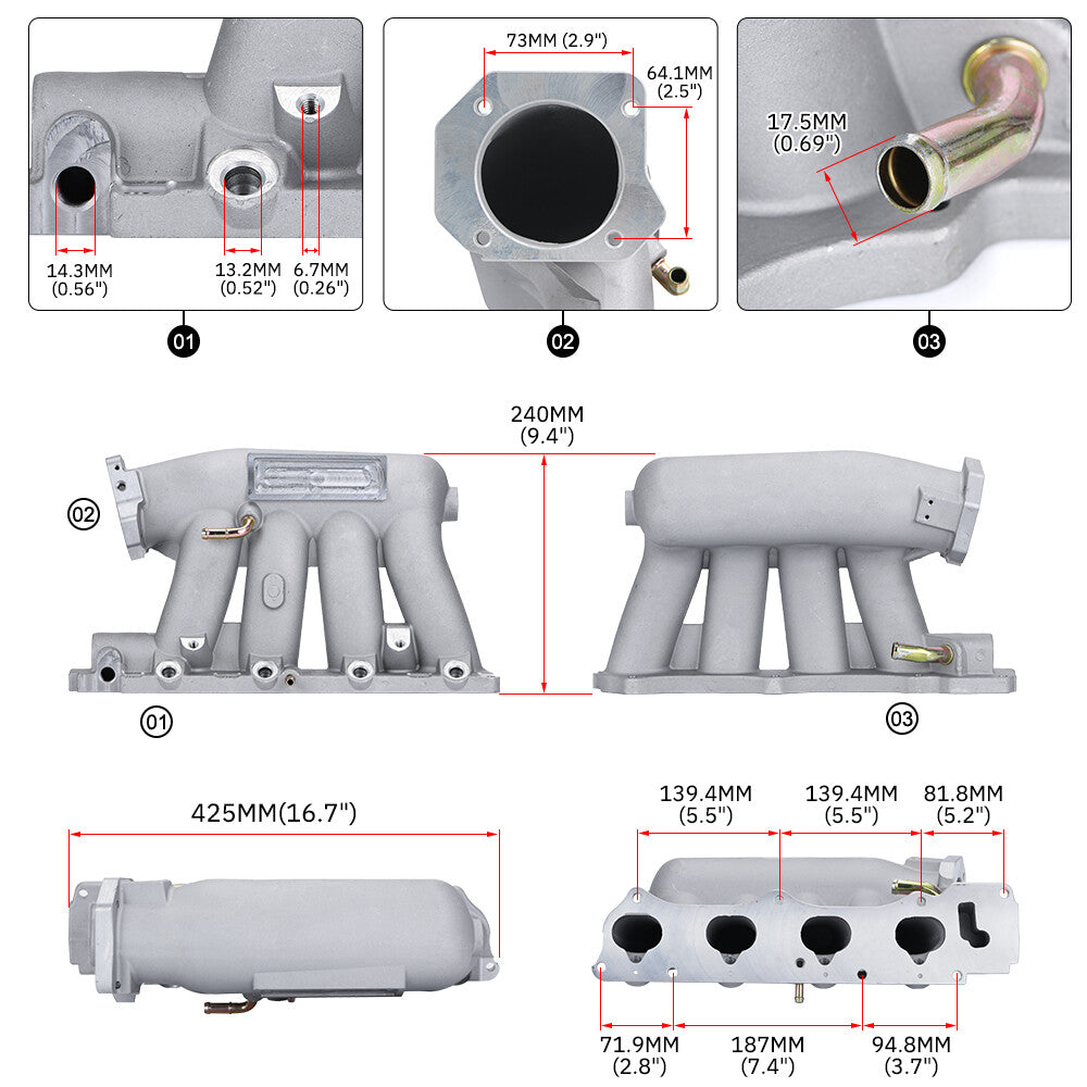K20 K24 RBC Intake Manifold For 2006-2011 for Honda for Civic K-series 04-08 for Acura TSX