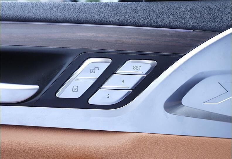 4X for BMW X3 G01 X4 G02 2018-2021 Inner Door Lock Button ABS Silver Cover Trim