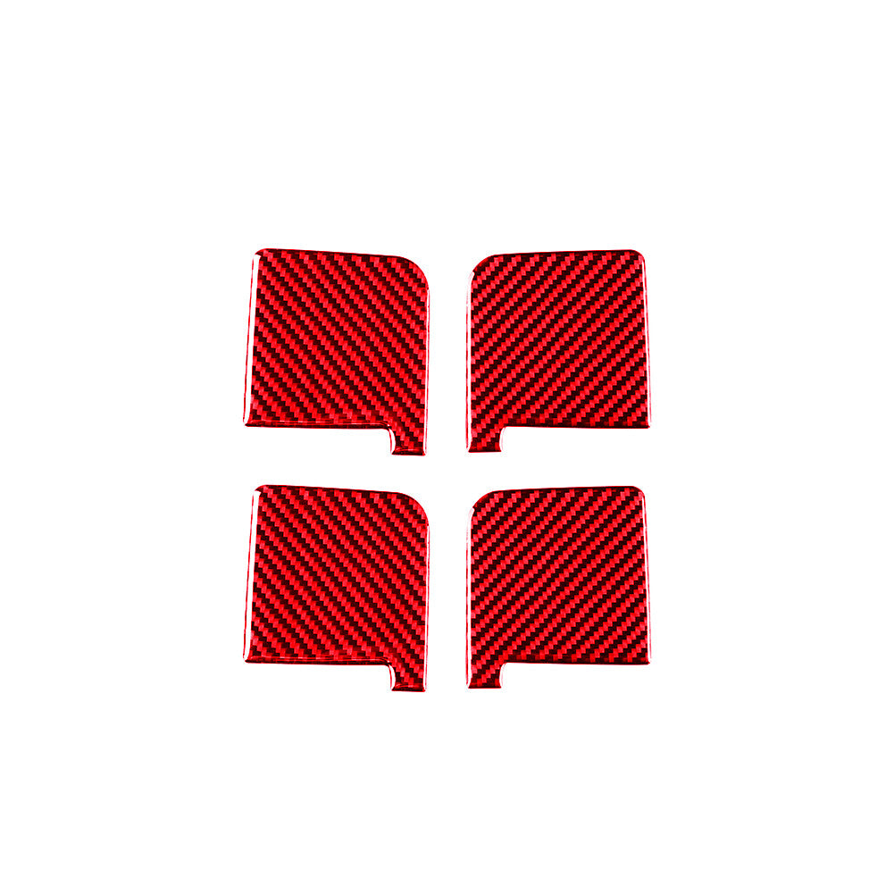 Red Carbon Fiber Door Bowl Decorative Cover Trim for Toyota Tundra 2014-2018