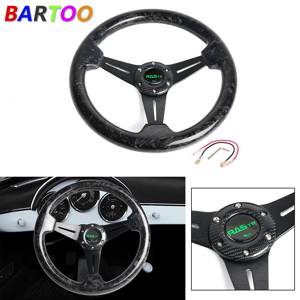 Universal 14 340mm Deep Dish 6 Bolt Forged Steering Wheel with Horn Button