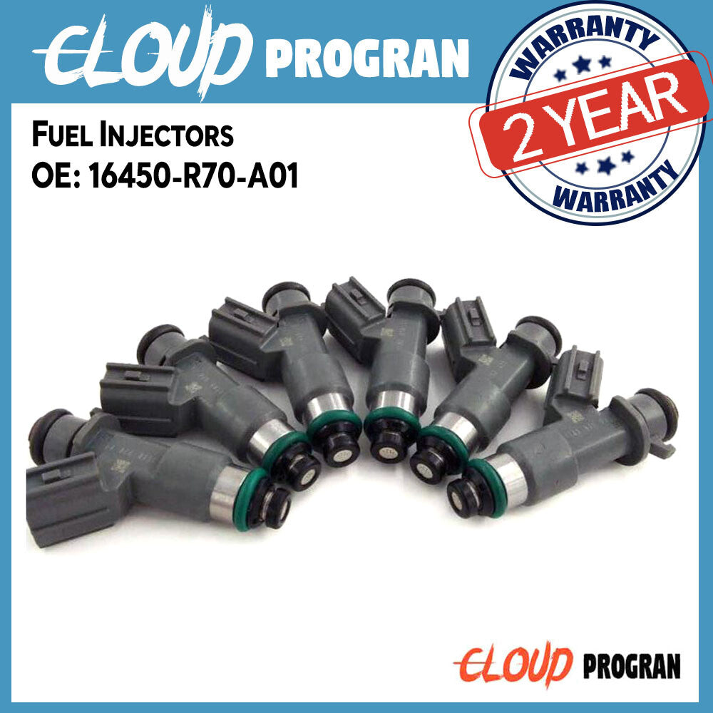 6PCS Fuel Injector 16450-R70-A01 Fit For 08-2016 for Honda for Acura 3.5L 3.7L V6