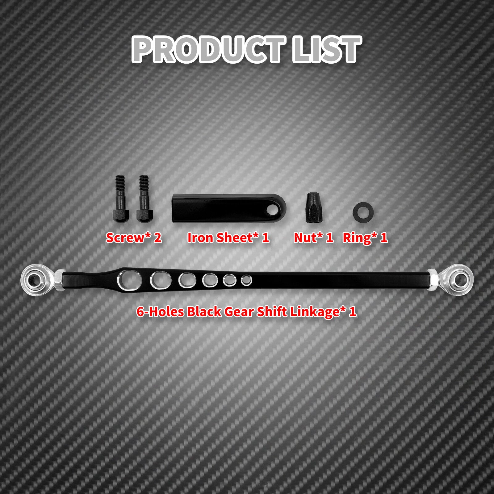 Black 6 Holes Gear Shift Linkage Lever Fit for Harley Touring Dyna Softail CVO