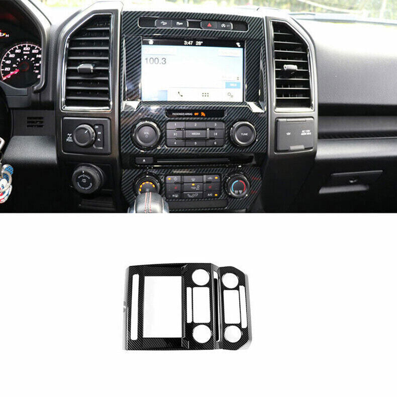 for Ford F-150 2015-2020 Carbon Fiber Look ABS GPS Navigation Screen Cover Trim