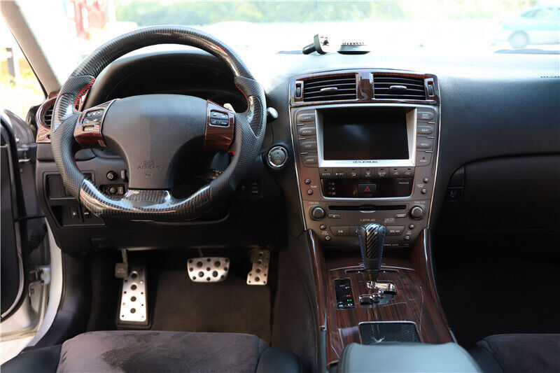 Car Steering Wheel Button Frame Trim Interior Fit for Lexus IS 2006-11 Red Wood