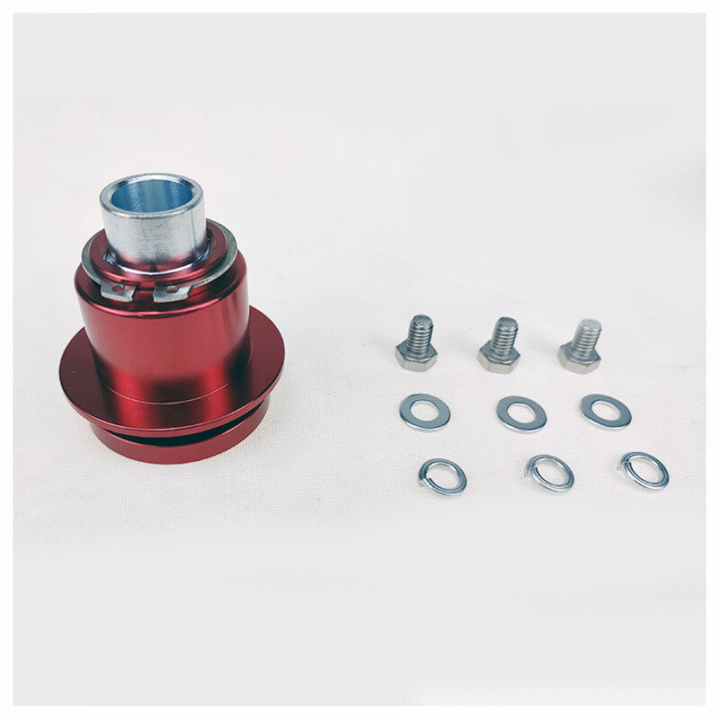360¡ã Steering Wheel Quick Release Disconnect 3 Hole Hub Adapter Aluminum Red