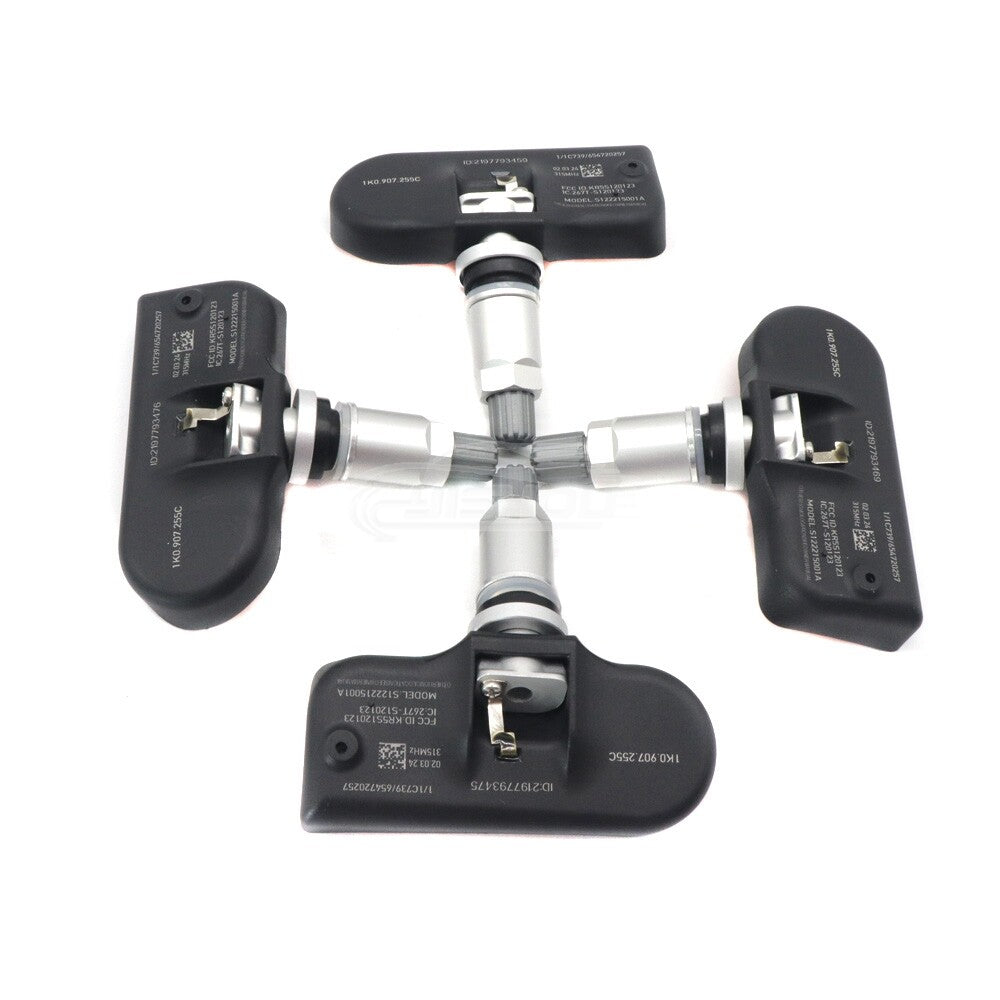 Kit 4 TPMS Tire Pressure Sensors for Audi for A4 , Q5, for Volkswagen Beetle, for Jetta , for Passat 1K0907255C