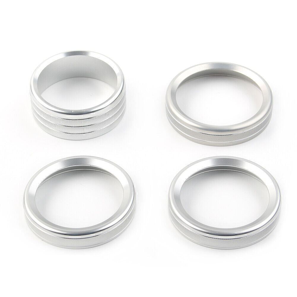 for Jeep for Wrangler 18-20 Silver Air Conditioner Audio Switch Knob Ring Cover Trim