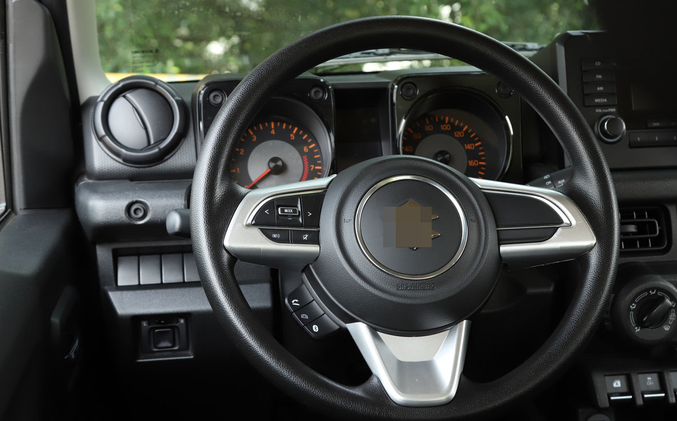 3¡ÁSilver ABS Interior Steering Wheel Panel Cover Trim for Suzuki for Jimny 2019-2022