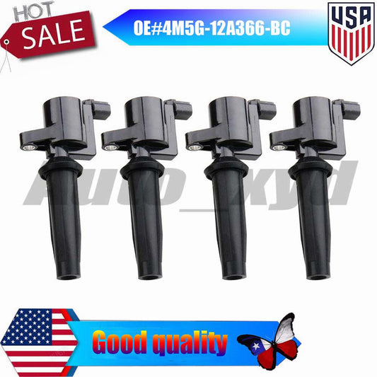 4x 4M5G-12A366-BC Iginition Coil for Ford Escape Ignition Hybrid Focus for Mazda 3 6